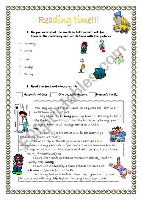 Image result for Reading Time Task