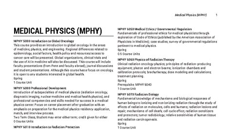 MPHY - Lecture Notes on Global Oncology and Medical Physics - Studocu