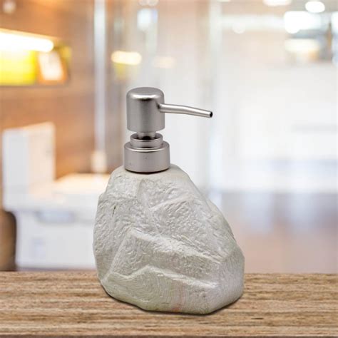 Ceramic Soap Dispenser for Bathroom handwash, refillable Pump Bottle ...