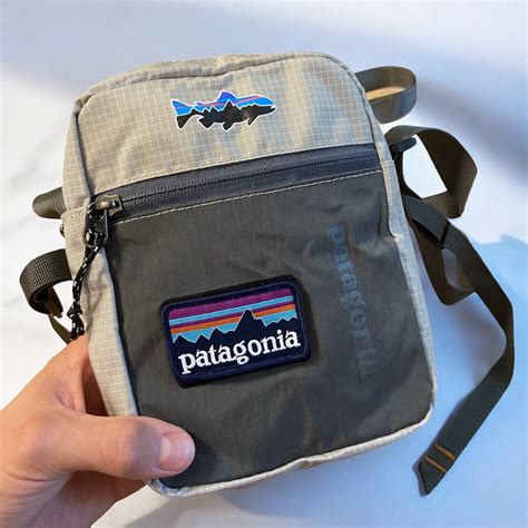 Patagonia сумка через плечо мужская патагония серая с шевроном(патч ...