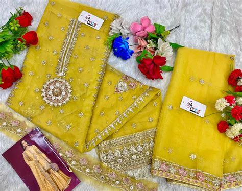 SHREE FABS K-5096 COLOUR WHOLESALE HEAVY ORGANZA WITH WORK PAKISTANI ...