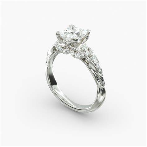 GIA 0.94 Carat J-VS1 Ideal Cut Princess Diamond Graduated Pavé Diamond ...