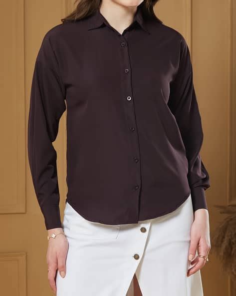 Buy Dark Brown Shirts for Women by Shein Online | sheinindia.in