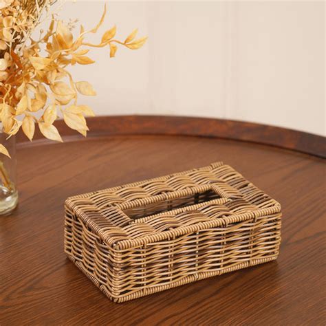 Shop Light Brown Wicker Tissue Box Cover - at Best Price Online in India