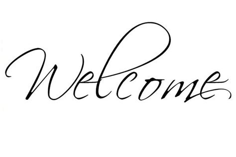 Welcome in Cursive Calligraphy