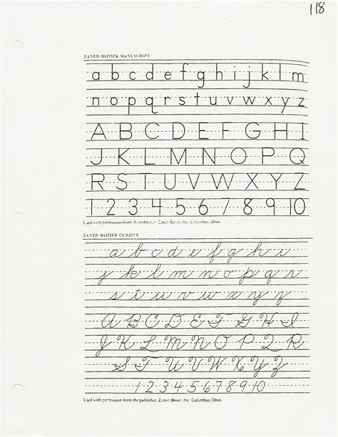 Zaner Bloser Cursive Handwriting Worksheet