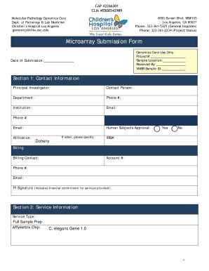 Fillable Online chla Microarray Submission Form - Childrens Hospital ...