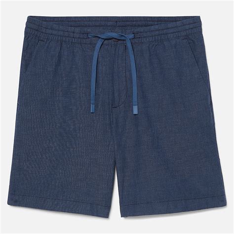Cotton Linen Shorts for Men in Dark Blue