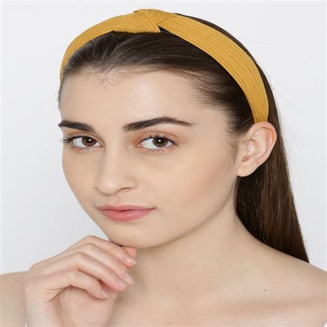 Buy Priyaasi Cross Knot Design Yellow Colour Hairband Online