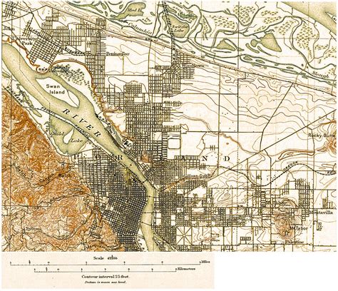 1897 Topographic Map of Portland, Oregon