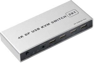Tobo DisplayPort KVM 2x1 USB Switch 4K Dual Port Switch Plug &Play ...