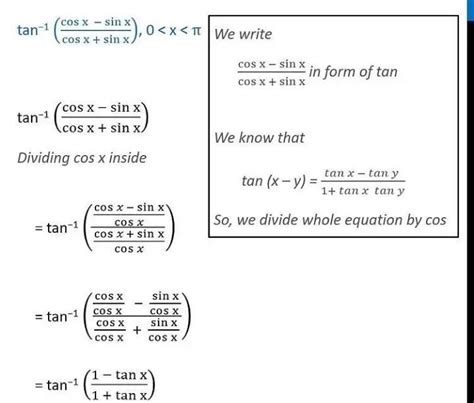 tan^-1*cosx—sinx/cosx+sinx - Brainly.in