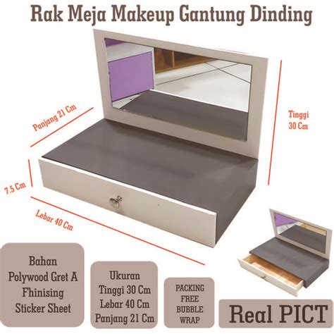Jual Rak Meja Makeup Gantung Dinding Ukuran 40 x 30 x 21 Cm - Kab ...