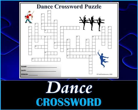 Dance Crossword Puzzle / Printable Worksheet DIGITAL DOWNLOAD - Etsy