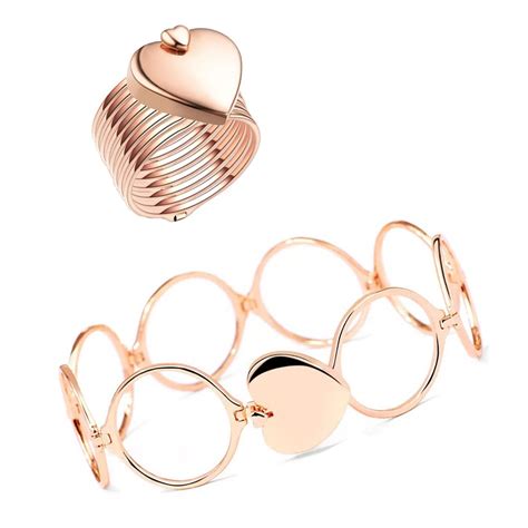 Vembley Magic Rosegold 2 In 1 Retractable Heart Foldable Ring Bracelet ...