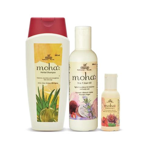 Buy moha: Hair Essentials Kit Includes Herbal Shampoo 100ml, 5 in 1 ...