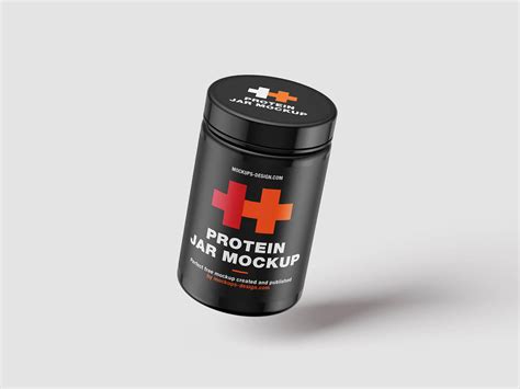 Free Protein Supplement Jars Mockup PSD Set (8 Files) - Package Mockups