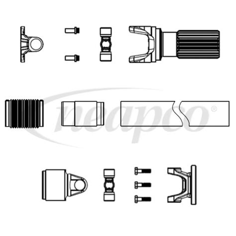 PK-1522GTA-AL Driveshaft Kit Yoke Shaft / ADP Flange Yoke