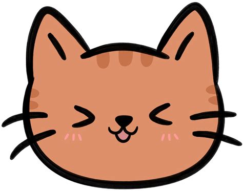 Smiling orange tabby cat face flat style hand drawn cartoon element ...