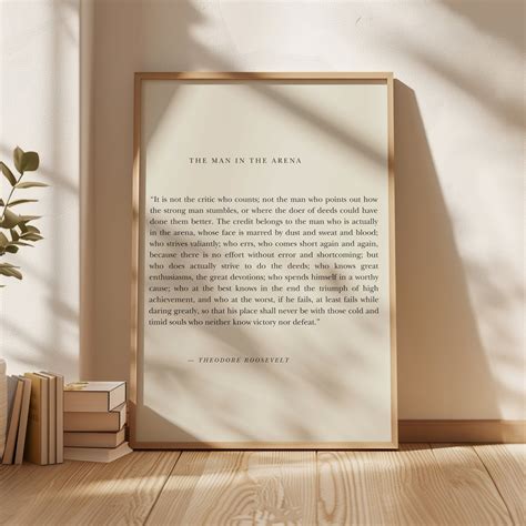 Theodore Roosevelt "the Man in the Arena" | Poetry Prints | Book Quotes ...