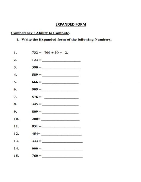 Image result for Expanded Form Grade 4 Worksheets