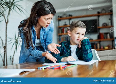 Homework Teaching Education Mother Children Son Familiy Childhood Child ...