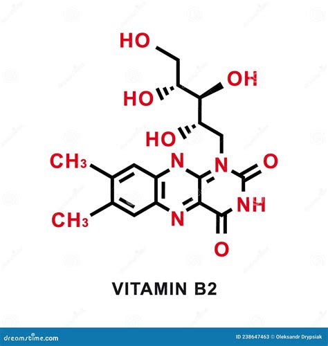 Vitamin B2 Chemical Formula. Vitamin B2 Chemical Molecular Structure. Vector Illustration Stock ...