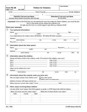 Application For Visitation - Fill Online, Printable, Fillable, Blank ...