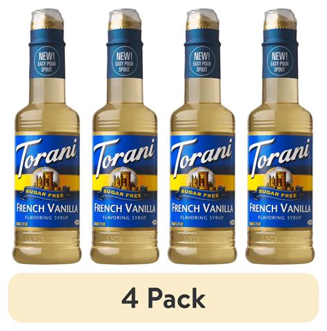 (4 pack) Torani Sugar Free French Vanilla Syrup, Zero Calorie ...