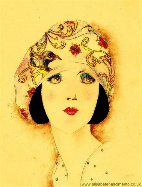 Flapper girl | Elisabete Nascimento | Art deco paintings, Art painting ...
