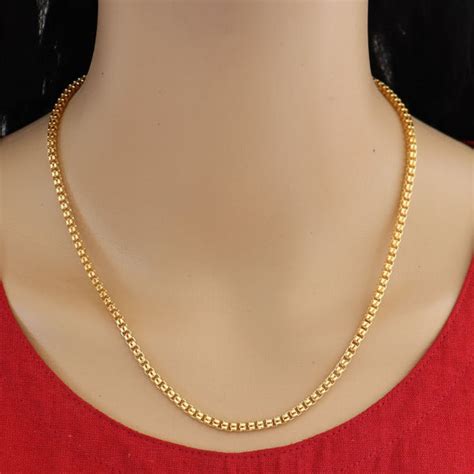 Long-Term Use 22K Gold-Plated Chain Necklace For Women & Girls – Ramdev ...