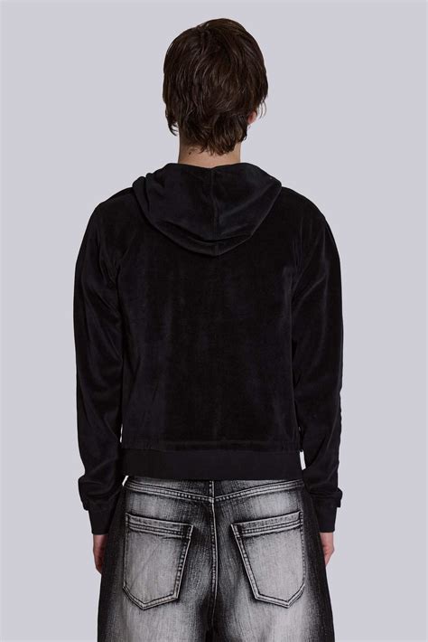Shop Black Velour Mini Monster Hoodie | Jaded London | Clothing