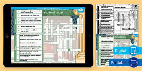 Sixth Grade Ancient Rome Crossword Puzzle