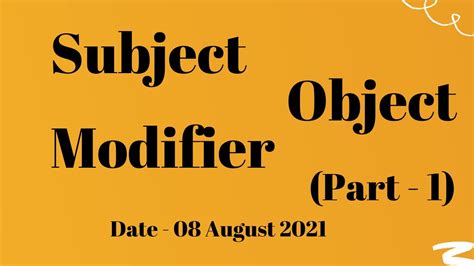 Image result for Modifier Object Subject