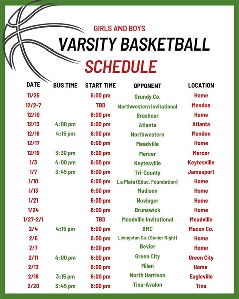 Linn Co R-I - High School Basketball Schedule