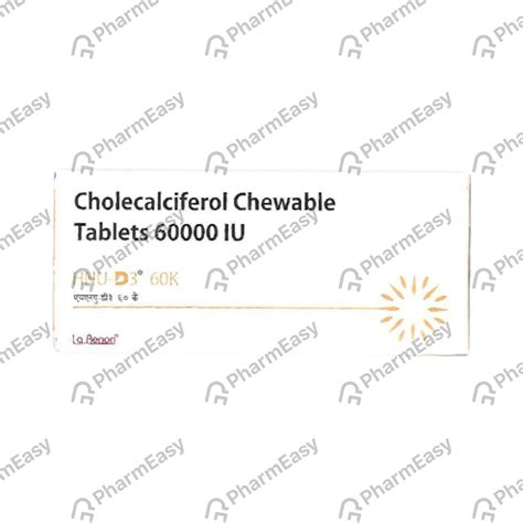 Hnu D3 60000 IU Chewable Tablet (10): Uses, Side Effects, Price ...