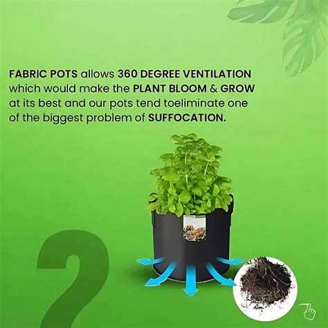 12x12 Inch Geofabric Grow Bags – Air-Pruning Planters for Herbs – MaxSmile