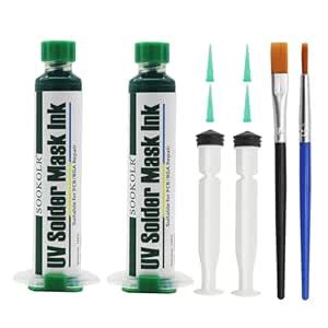 Sookolr Solder Mask Ink, Green UV Light Curing Solder Resist Paste, PCB ...