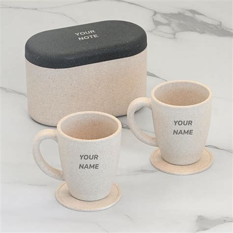 Buy Eha Earth Friendly Customised Coffee Mugs and Coasters Set of 2 ...