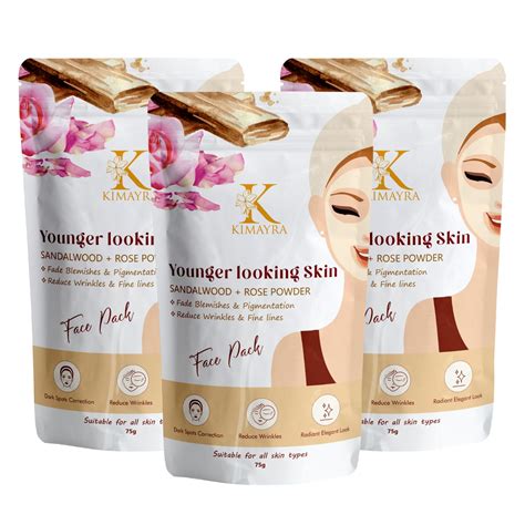 Kimayra Sandalwood + Rose Face Pack Powder For Skin Lightening | Helps ...