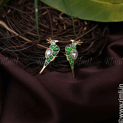 Green Mayil Ear Stud | Elegant Women's Earrings | Shop Earrings Online