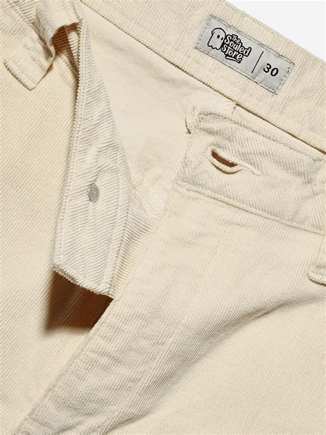 Buy Solids: Off White (Corduroy) Women Pants Online