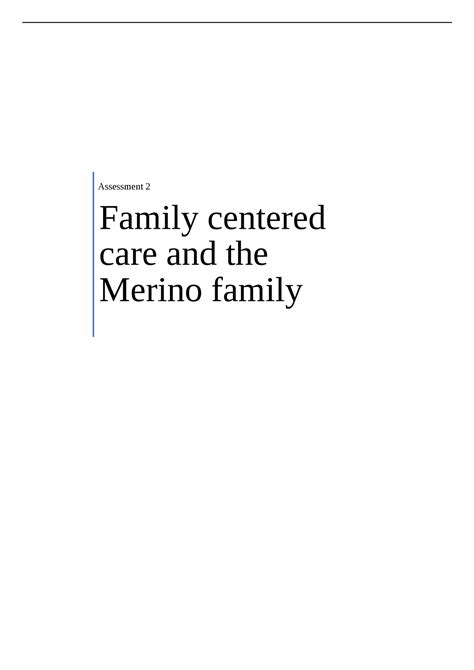 Child and family nursing A2 - Assessment 2 Family centered care and the ...