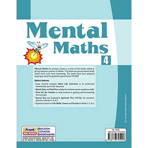 Frank EMU Books Mental Maths for Class 4 Practice Workbook with Fun ...