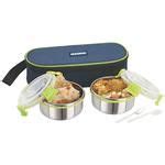 Buy Magnus Steel Lunch Box/Tiffin Set With Bag - Klip Lock Online at ...