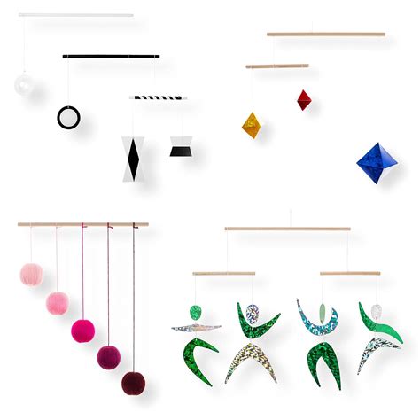 Jacob's toyshop Set of 4 Montessori inspired mobiles - Black and India ...