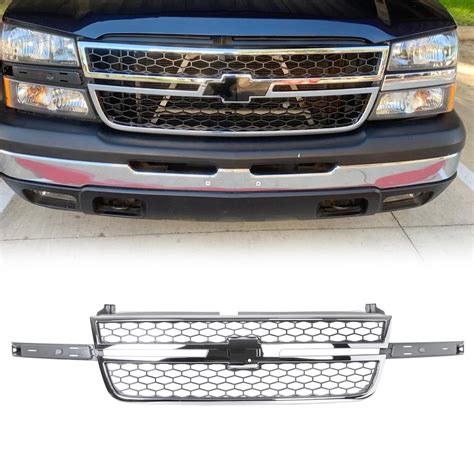 Kojem Chrome Honeycomb Front Grille for 2003-07 Chevy Silverado 1500 ...