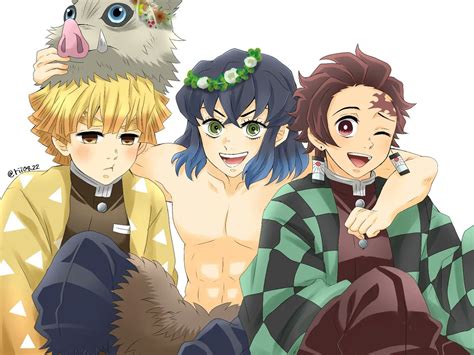 Inosuke, Tanjiro Y Zenitsu. by Renacars on DeviantArt
