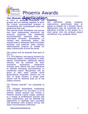 The Phoenix Awards were created in 1997 to recognize individuals and ...