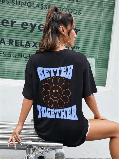 Sun figure letter graphic oversized tee – Artofit